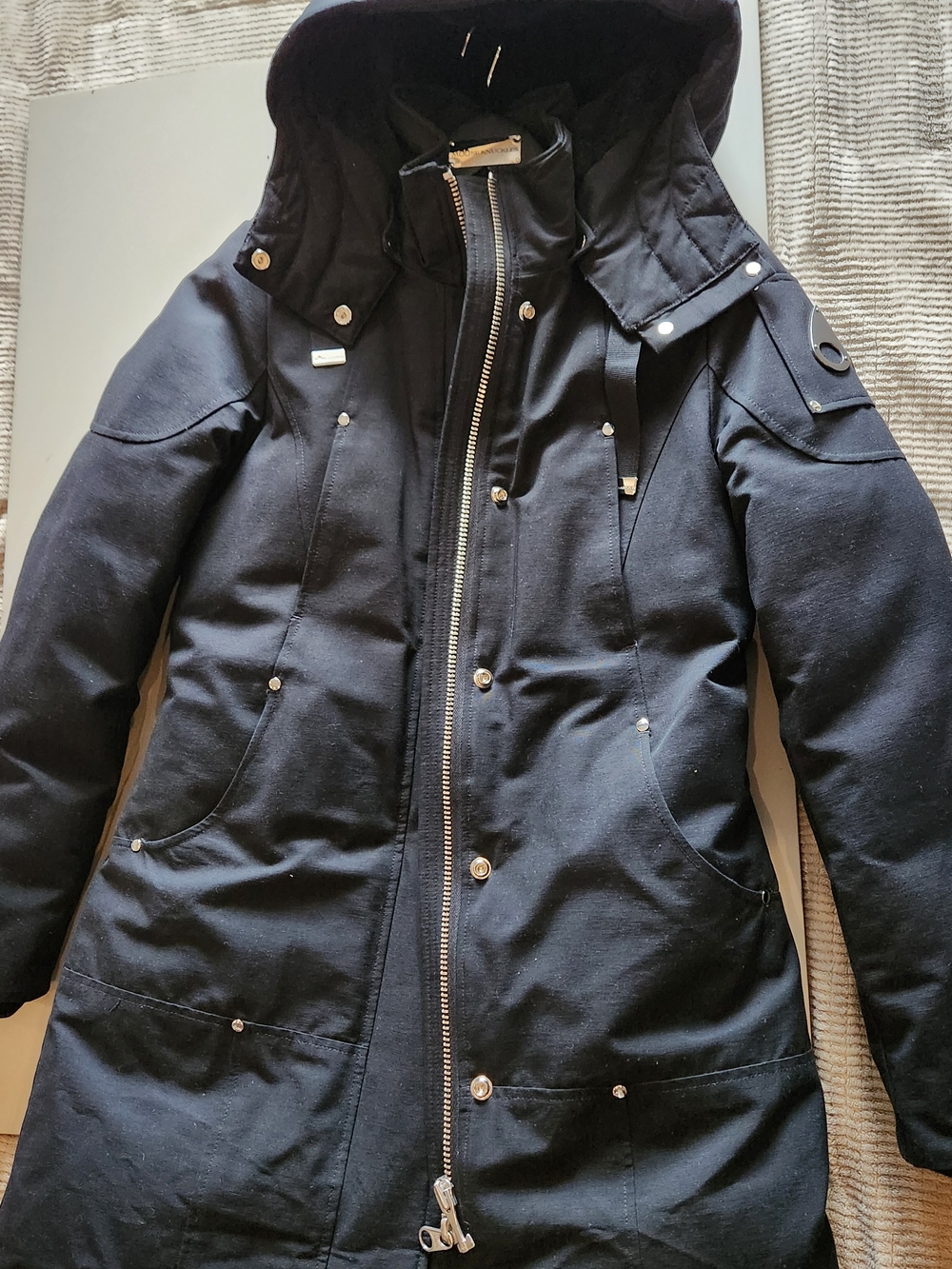 Moose Knuckles Women's Black Hooded Utility Parka